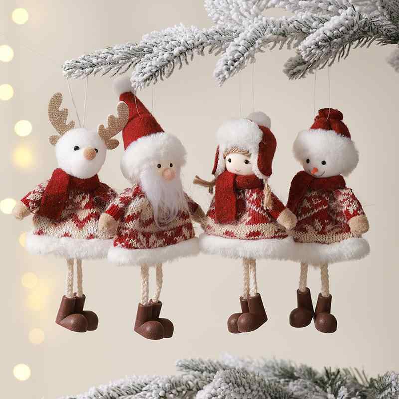 クリスマスオーナメント 可愛らしい ミニサイズ 布製 ぬいぐるみ マスコット 天使 女の子 サンタクロース 雪だるま 吊り下げ クリスマスツリー 壁掛け 装飾 インテリア デコレーション