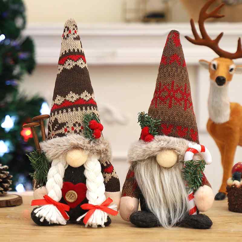 ぬいぐるみ クリスマス ルドルフ トナカイ ニット帽 松の枝 布製 かわいい 北欧風 置物 オブジェ イン..