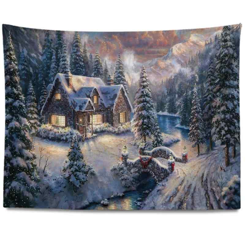 タペストリー クリスマス 北欧 ボヘミアン 大型 壁掛け インテリア装飾 リビング 寝室 書斎 子供部屋 ダイニング ワンルーム ドミトリー 背景布 ポリエステル イベント飾り