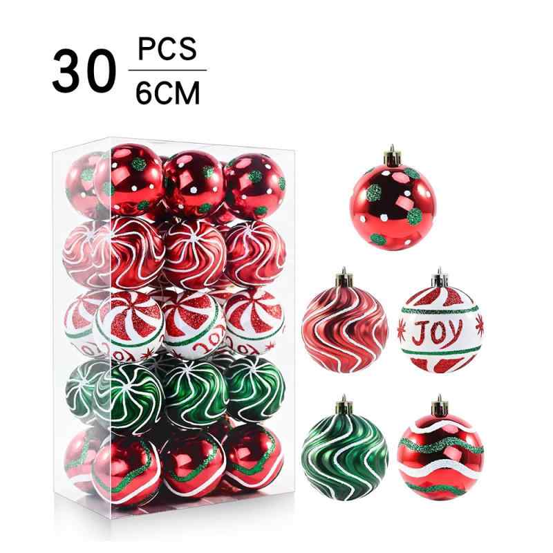 Other - クリスマスオーナメント クリスマスボール 6cm 電気メッキ 彩絵 カラフル プラスチック製 ハンドメイド ツリー装飾 セット