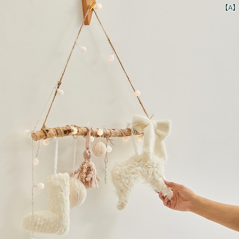 クリスマスデコレーション ウォールライト 布製 おしゃれな ハンギングオーナメント 自宅 店舗用 SNS映え 空間演出 ムード作り ディスプレイ ホワイト ピンク