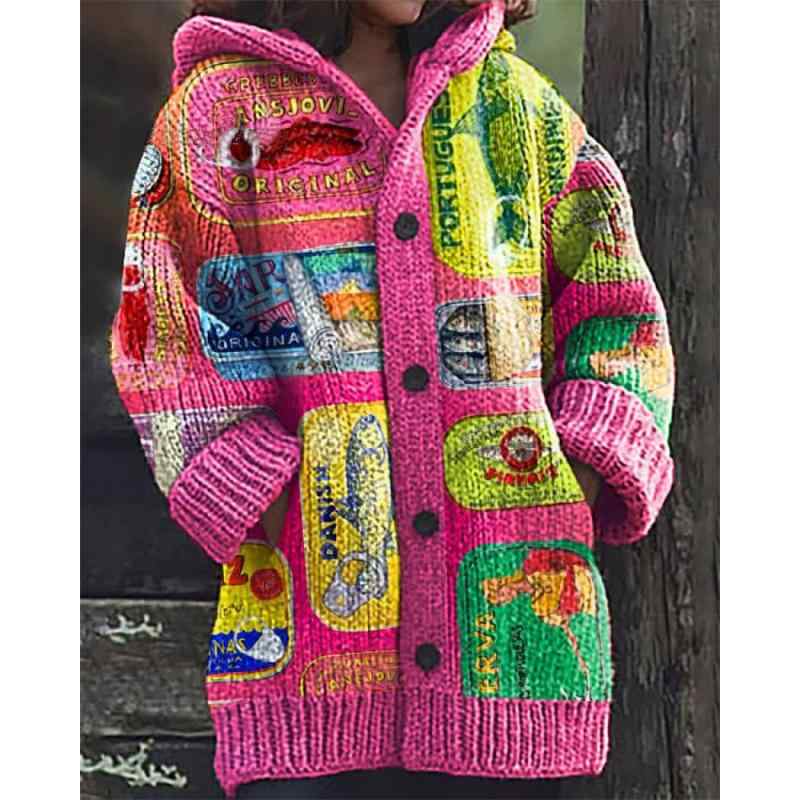 ポンチョ レディース クリスマス 抽象柄 ゆったり フード付き ポケット付き 中厚手 ポリエステル アウター 日韓カジュアル 長袖 秋冬