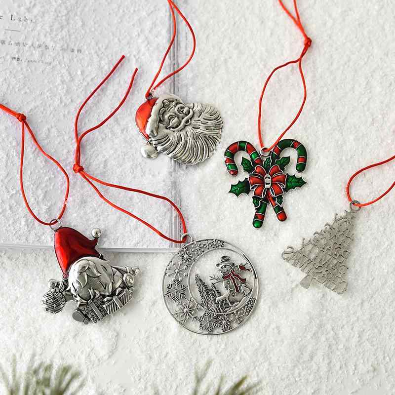 クリスマス オーナメント ミニ 雪の結晶 ロッキングホース 妖精 サンタ 雪だるま ランタン アイアン製 ..