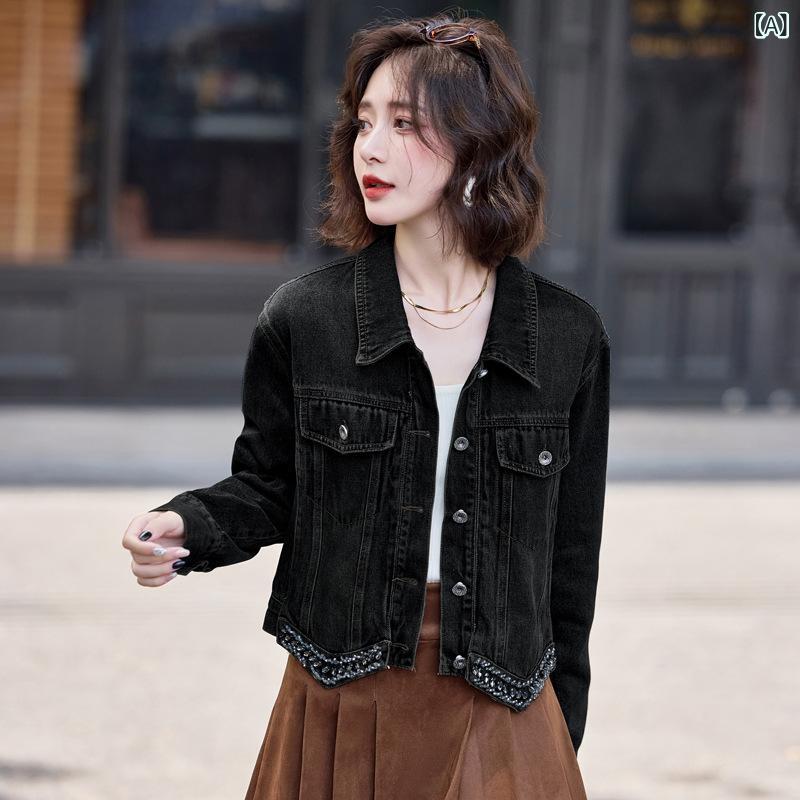 ・主な素材: 綿80～90%・袖タイプ: レギュラー・フィット: レギュラー・着丈: 普通丈・カラー展開: ブラック、ブルー・サイズ展開: M、L、XL・スタイル: 日韓カジュアル・生地: デニム・袖丈: 長袖・ネックライン: ターンカラー