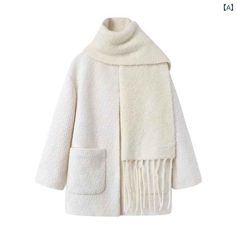 ・カテゴリ: レディースウールコート・スタイル: エレガントカジュアル・主な素材: 羊毛（30%以下）、ポリエステル（30%〜50%）・柄: 無地・厚さ: 中厚手・シルエット: ゆったり・着丈: ミドル丈（65cm〜80cm）・ネックライン...