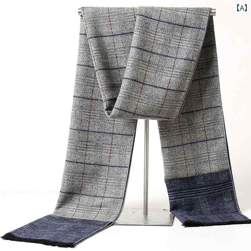 樂天商城 - マフラー メンズ 秋冬 防寒 暖かい チェック柄 カシミヤタッチ 韓国風ファッション ロング ストール 大判 シンプル 上質 カジュアル 学生 おしゃれ 首巻き ベージュ グレー ワインレッド