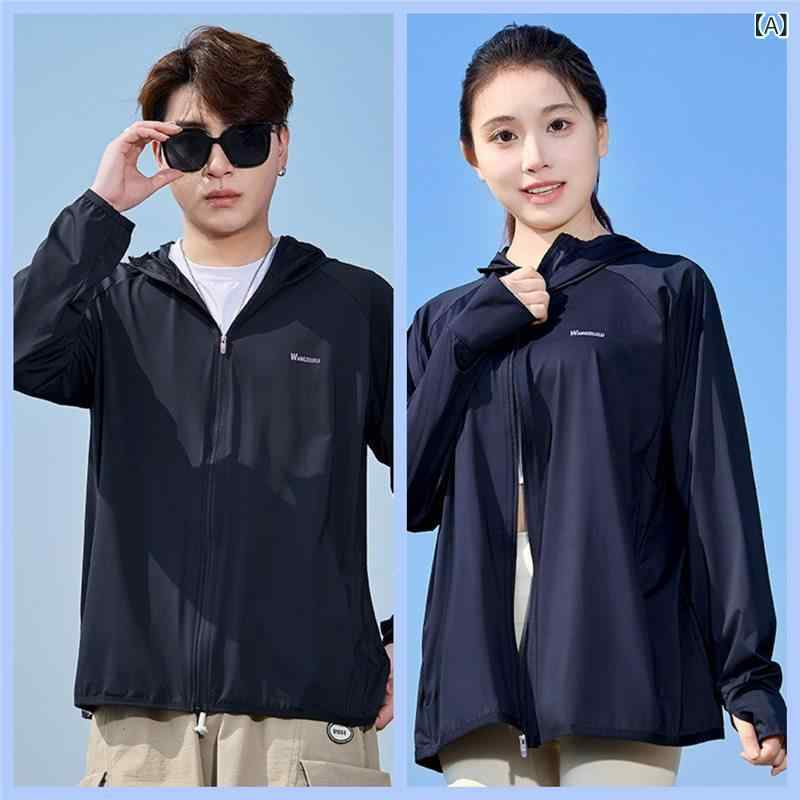 UVカットパーカー 男女兼用 高級感 接触冷感 薄手 軽量 速乾 通気性 防風 フード付き スポーツ アウト..