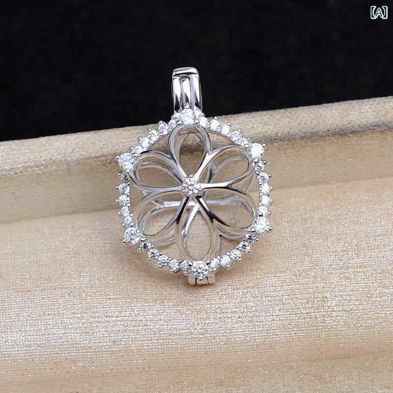 DIY アクセサリーパーツ 925シルバー スターリングシルバー 穴なしパール パール用 ペンダントトップ ..