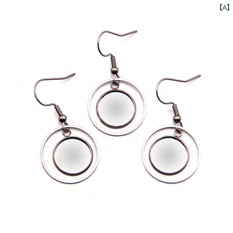 アクセサリーパーツ ステンレス製 12mm タイムジェムカボション用 ピアスフック イヤリング台座 空枠 ..