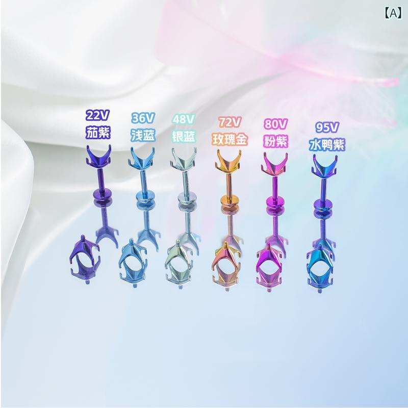 ピアスパーツ F136チタン 陽極酸化 4本爪空枠 インターナルスレッド ボディピアス ラブレット 軟骨ピア..