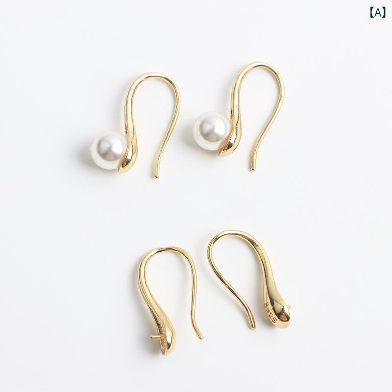 ピアスパーツ レディース S925シルバー ハイヒールモチーフ フックピアス空枠 DIY ハンドメイド パール..