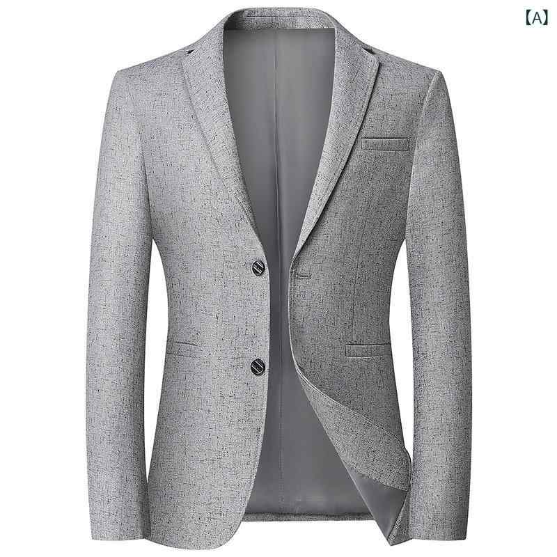スーツ メンズ ビジネス 紳士 フォーマル テーラードジャケット 2つボタン シングルブレスト 長袖 ストレート レギュラーフィット センターベント ポリエステル 上着 アウター