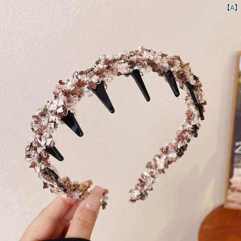 カチューシャ レディース 高級感 かわいい 洗顔 外出 ふんわり ボリューム テクスチャー コーム付き 滑..