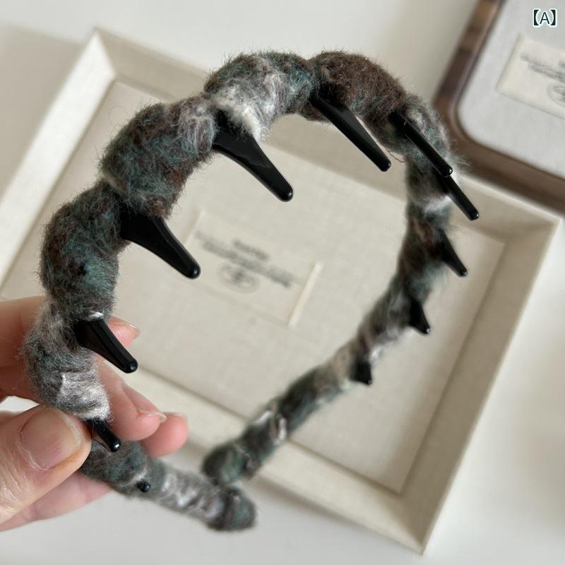 カチューシャ レディース 高級感 毛糸 巻き付け ウェーブデザイン ボリュームアップ 高見えシルエット ..