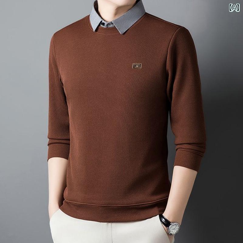 ・カテゴリ: Tシャツ・スタイル: ベーシック・生地: 化学繊維混紡 ・厚さ: 裏起毛・袖丈: 長袖・袖タイプ: レギュラー・シルエット: ストレート・加工: アイロン不要・重さ: 400g以上・対象: 大きいサイズ・対象年齢層: 成人・性別: 男性・カラー展開: ブラウン、ブルー、ブラック、グレー・サイズ展開: M、L、XL、2XL、3XL