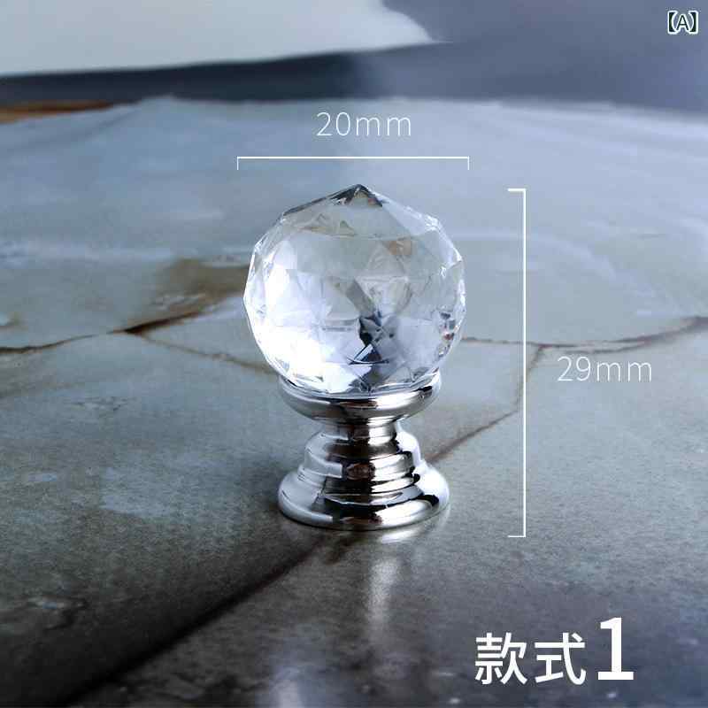乐天商城 - 家具用取っ手 クリスタル アクリル ABS製 ゴールド ハンドル ドア 引き出し 一つ穴 キャビネット 戸棚 クローゼット 浴室 洗面所 下駄箱 ワイン棚 サビにくい モダン シンプル