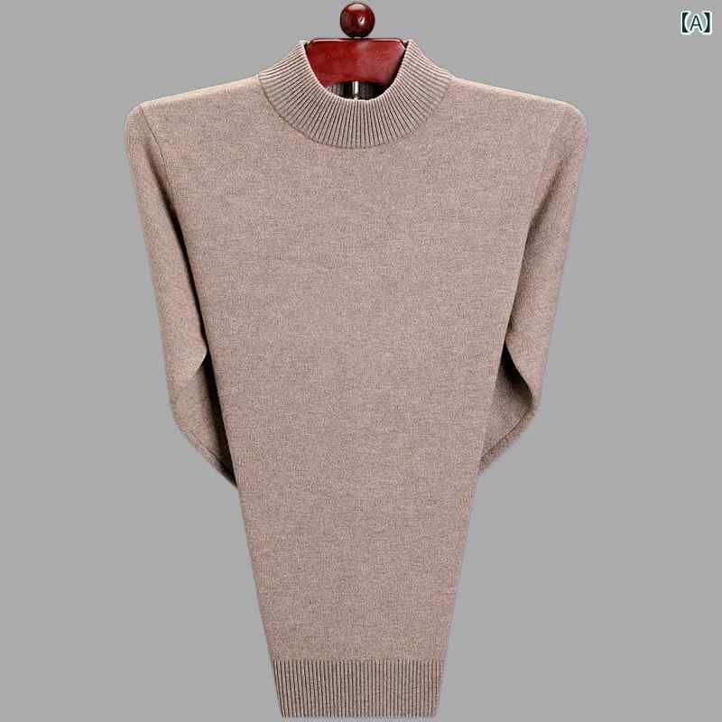 ニット メンズ 秋冬 厚手 クルーネック 丸首 プルオーバー カシミヤ ウールポリエステル混紡 セーター トップス 無地 暖かい 防寒 カジュアル 普段使い 大人 おしゃれ