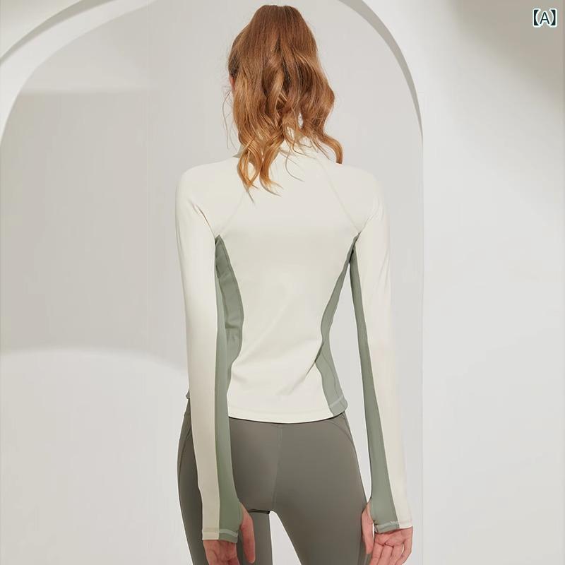 Pants - アウター レディース スポーツジャケット 高級感 スタンドカラー おしゃれ 長袖 ファスナー フィットネス ランニング ヨガ 普段使い 秋冬 ナイロン素材 中厚手 配色切り替え