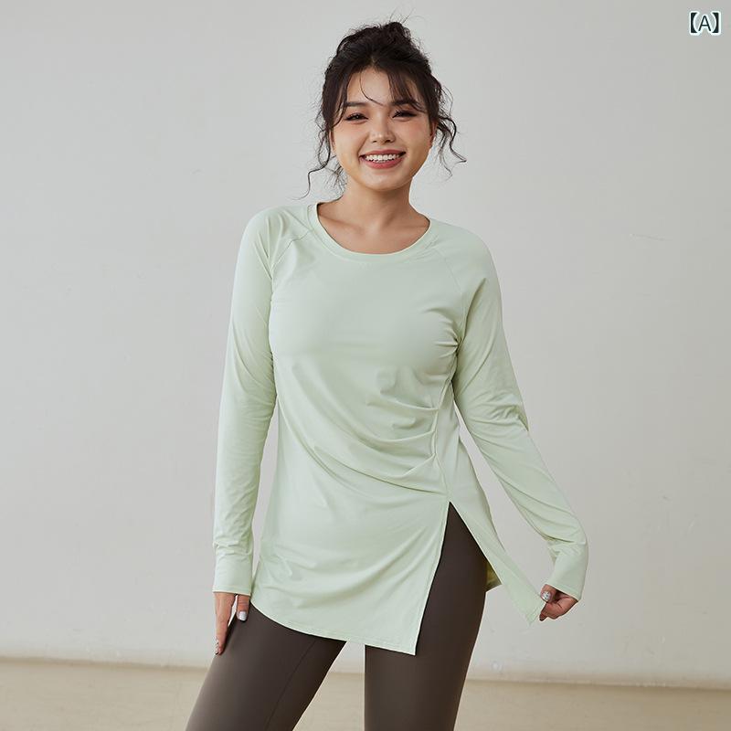 スポーツトップス レディース 大きいサイズ プラスサイズ ゆったり 長袖 秋冬 ランニング ジョギング ヨガ ジム フィットネスウェア 体型カバー 細見え 着痩せ効果 ヒップカバー 吸湿速乾 ストレッチ 伸縮性 ミドル丈