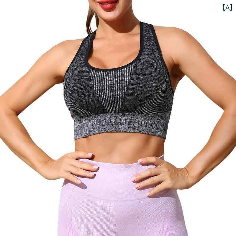 スポーツブラ レディース ノンワイヤー 揺れ防止 ホールド力 美背デザイン シームレス 3/4カップ ヨガ ランニング フィットネス トレーニング バストメイク ブラトップ ナイロン ポリエステル 混紡 吸湿速乾