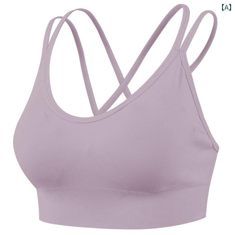 スポーツブラ レディース シームレス ナイロン混紡 薄手カップ ノンワイヤー 脇高 美背 ホールド 寄せ上げ 揺れ防止 ヨガ フィットネス ランニング ジム ダンス