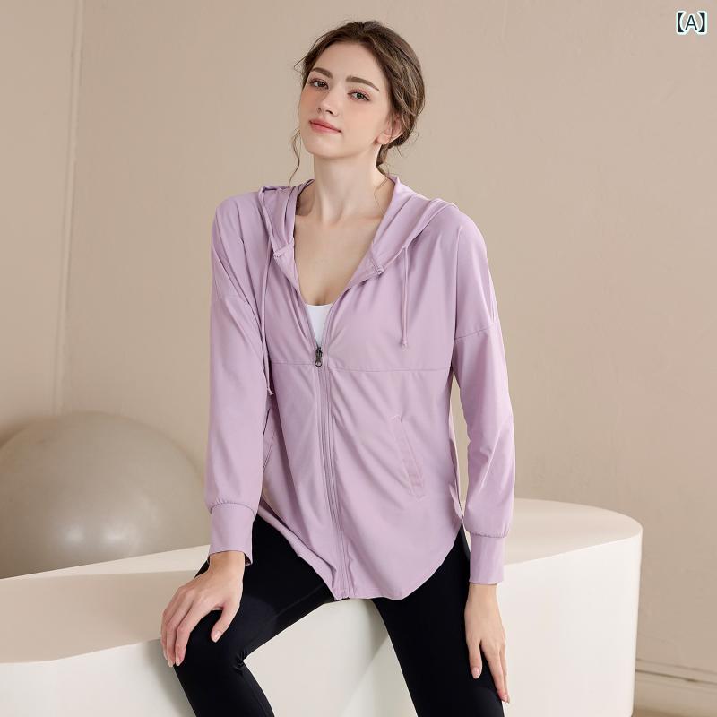 Ladies Wear - パーカー レディース 大きいサイズ ゆったり 痩せ見え スポーツ アウター フード付き 長袖 速乾 ランニング ヨガ フィットネス トレーニング カジュアルウェア ナイロン スパンデックス