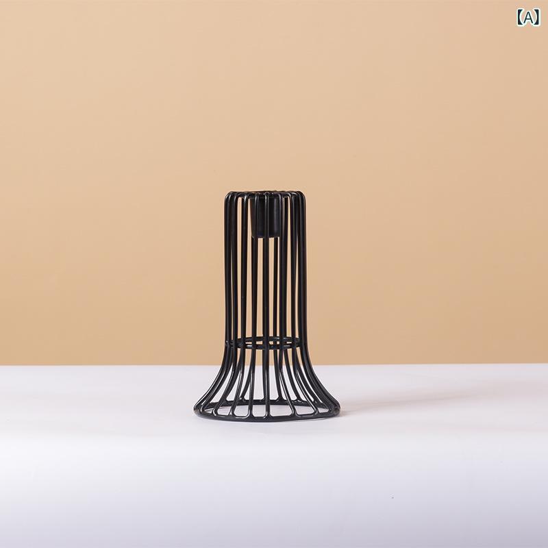 キャンドルスタンド 流線型 モダン 北欧風 樹脂 アイアン製 置物 リビング オフィス 室内装飾 おしゃれ..