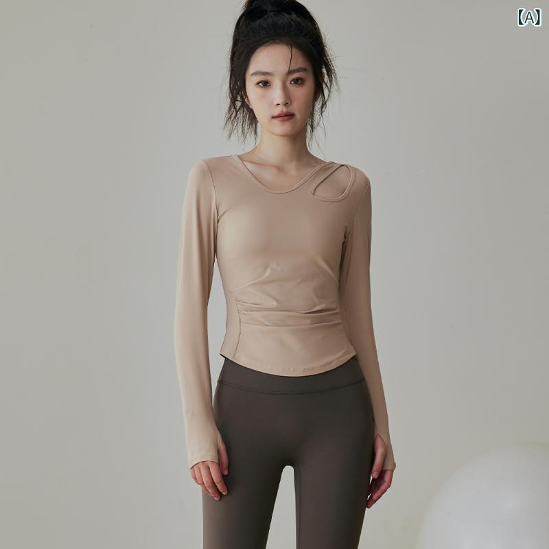 ヨガウェア レディース 秋冬 スポーツトップス 長袖 カップ付き 細見え 吸湿速乾 伸縮性 ストレッチ ラ..