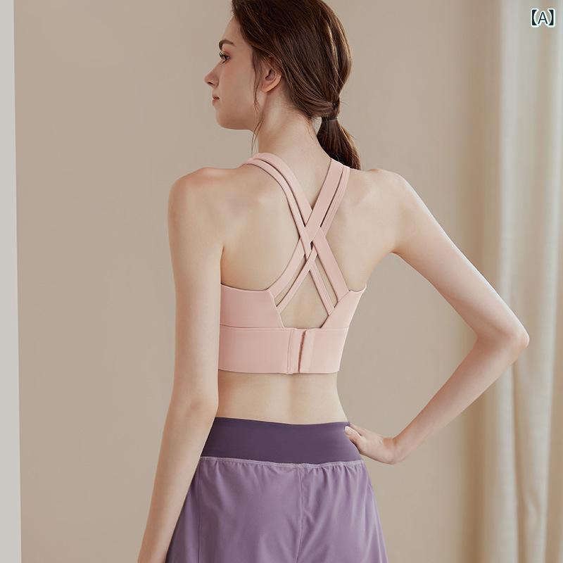 スポーツブラ レディース ハイサポート 美背デザイン 揺れ防止 バスト寄せ 下垂防止 ランニング ヨガ フィットネス ジム トレーニング ノンワイヤー ブラトップ ナイロン スパンデックス 吸湿速乾 伸縮性