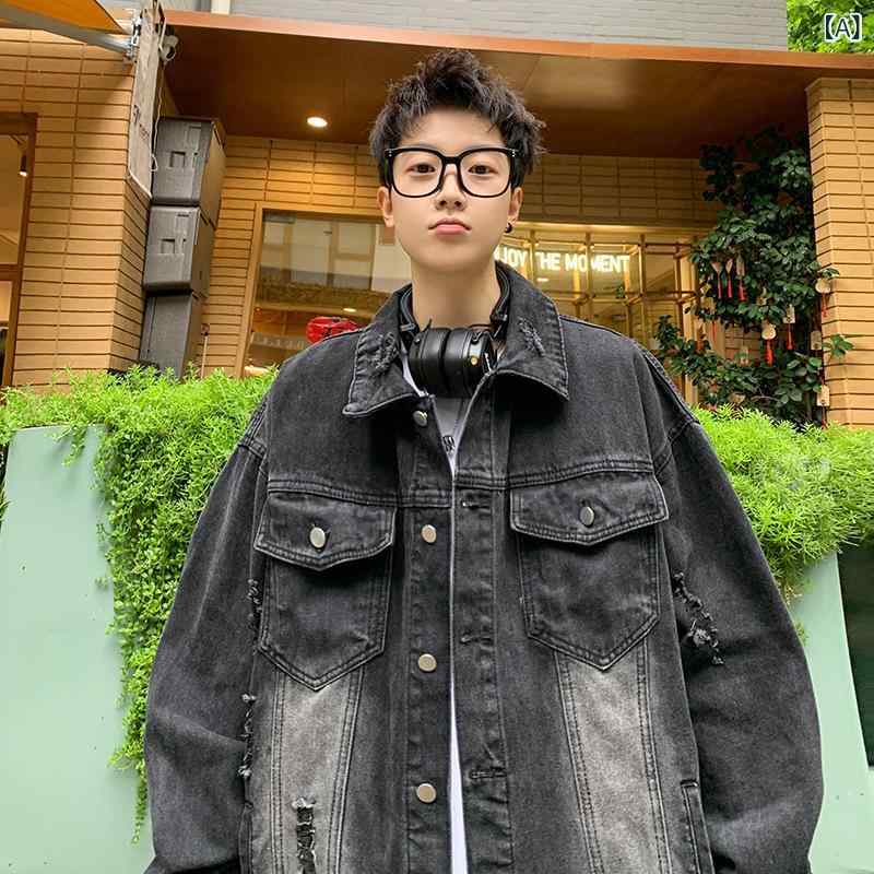 Gジャン メンズ デニムジャケット ウォッシュ加工 ダメージ加工 アメカジ アメリカンヴィンテージ トレ..