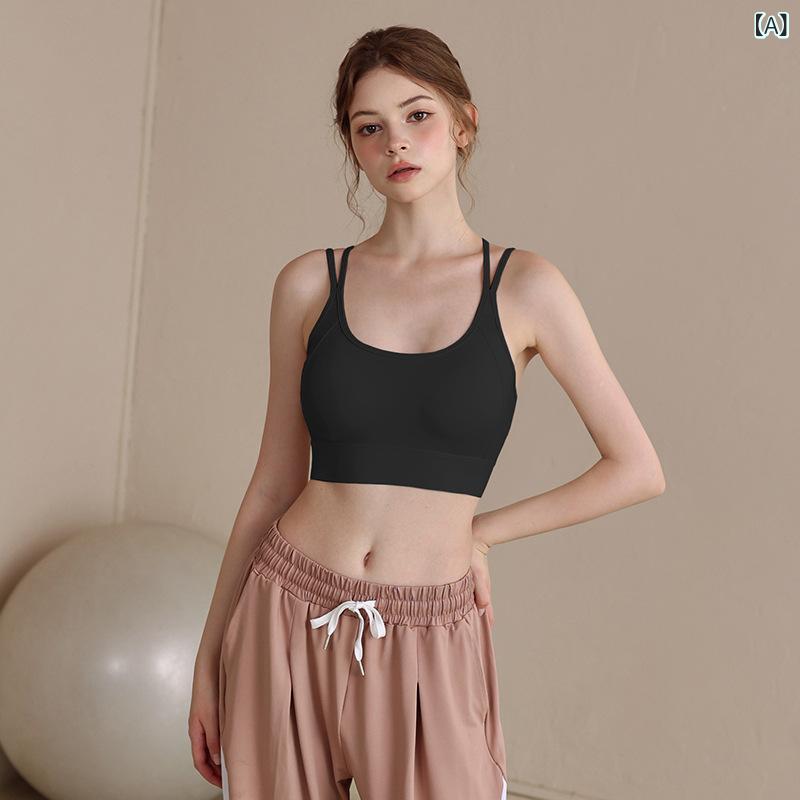 スポーツブラ レディース 女性用 高級感 ヨガ ランニング フィットネス トレーニング クロスバック 美背 揺れ防止 ホールド感 一体型パッド ノンワイヤー 伸縮性 吸湿速乾