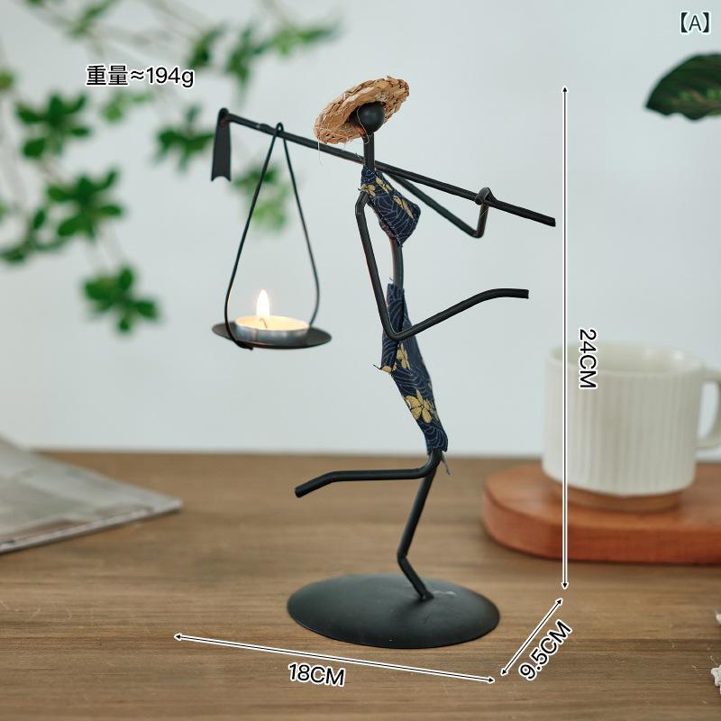 Rakuten - 燭台 アイアン レトロ ヴィンテージ 幾何学模様 キャンドルホルダー ヨーロピアン モダン 家庭用 ダイニング 食卓 おしゃれ 置き物 インテリア 装飾品 ロマンチック