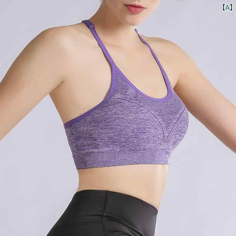 スポーツブラ レディース ランニング ヨガ フィットネス ジム トレーニング 美背 ストラップ 調節可能 防震 ホールド ワイヤレス シームレス フルカップ パッド入り ナイロン ポリエステル スポーツインナー