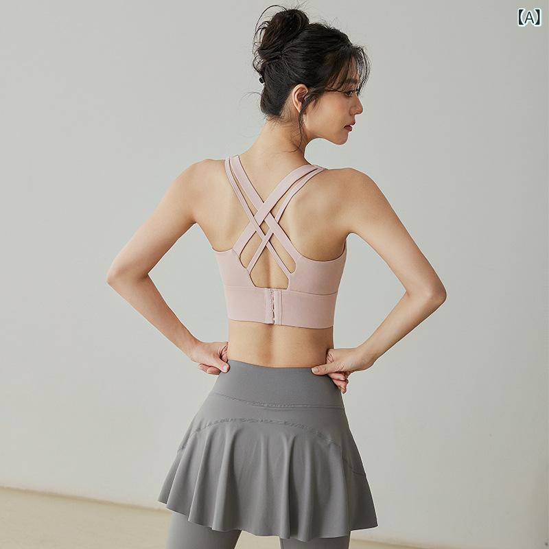 スポーツブラ レディース ブラトップ ハイサポート 強度高め 美背 揺れない ホールド感 ランニング ヨガ フィットネス 筋トレ ノンワイヤー 吸汗速乾 ナイロン スパンデックス素材 スポーツインナー 秋冬