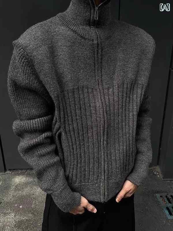 ・カテゴリ: ニットカーディガン・フィット: スリム・ネックライン: スタンドカラー・袖丈: 長袖・厚さ: 普通・スタイル: 和風カジュアル・: エンブレム・機能: 通気性・主な素材: ポリエステル・生地: 化学繊維混紡・加工: ノーアイロ...