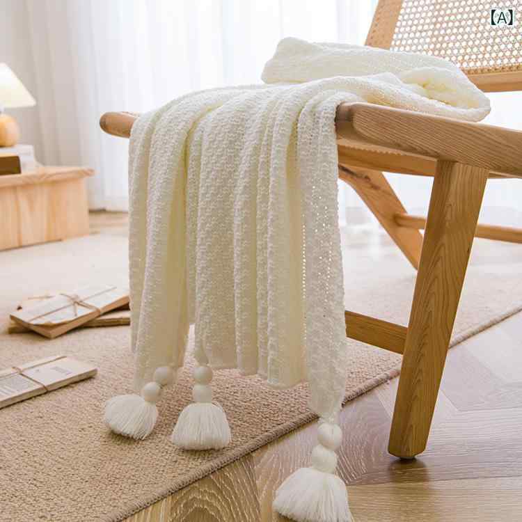 Blankets - ブランケット インフルエンサー愛用 手編み フリンジ アクリル ソファカバー ベッドスロー マルチカバー オフィス 昼寝 リラックス おしゃれ シンプル