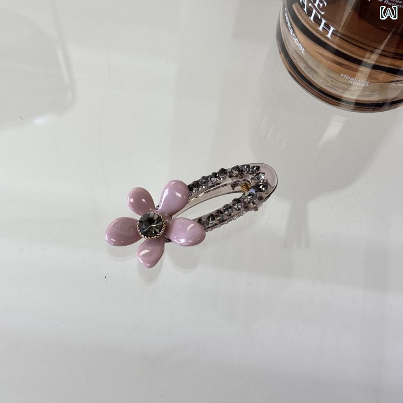 ヘアクリップ レディース ヘアピン 前髪 ダッカールクリップ くちばしクリップ 花...