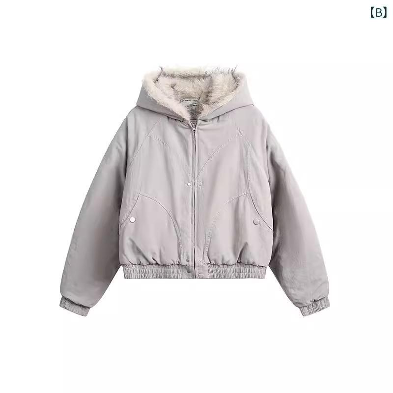 narukiの中綿ジャケット メンズ 冬 フード付き ファー襟 裏ボア 厚手 ポリエステル 防寒 保温性 ゆったり ルーズシルエット アメカジ レトロ カジュアル ブラック ホワイトグレー アウター｜アングル2