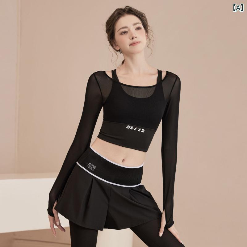 セットアップ レディース ヨガ ランニング フィットネス ピラティス サイクリング スポーツ トレーニングウェア 長袖 重ね着風 トップス ジョガーパンツ 通気性 伸縮性 吸汗速乾 上下セット