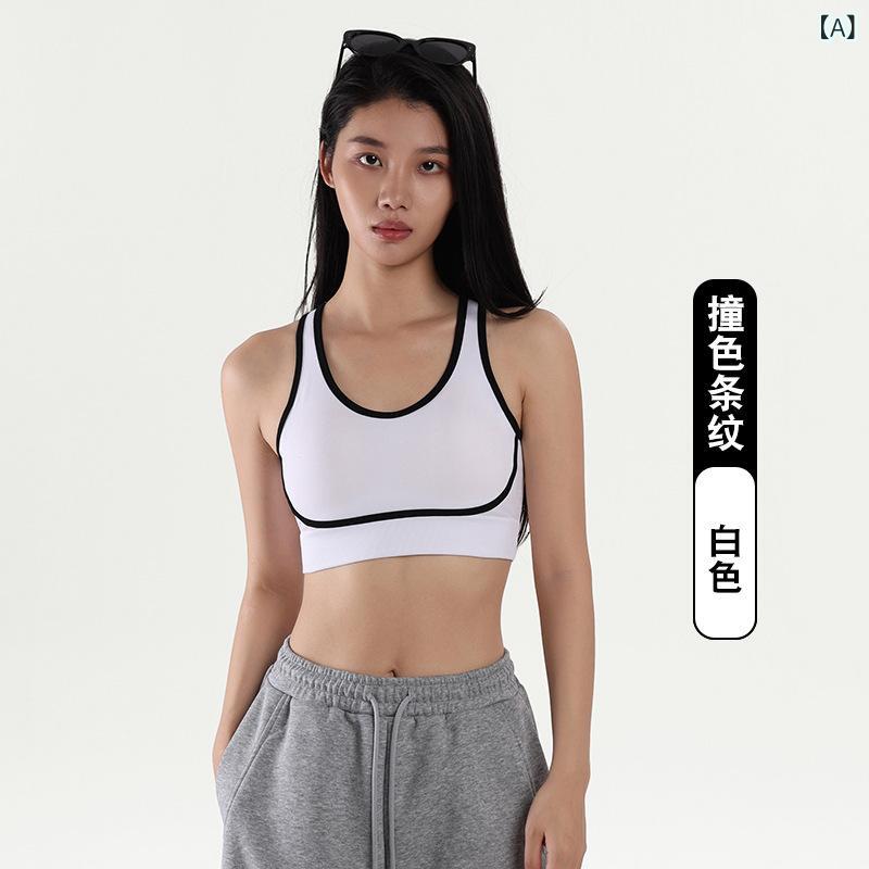 スポーツブラ レディース 配色切り替え バックデザイン 透かし編み ホールデザイン ヨガ フィットネス ランニング ジム ワークアウト 吸湿速乾 伸縮性 揺れ防止 バストアップ ショート丈