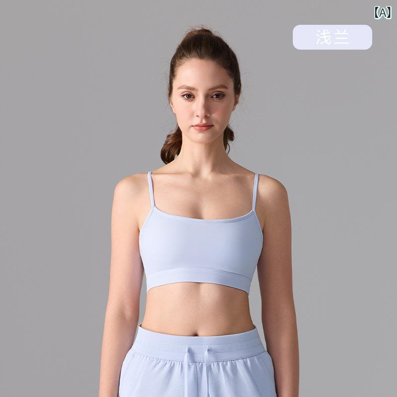 スポーツブラ レディース 抗菌 猫耳デザイン 美背 素肌感 細ストラップ ノンワイヤー ミディアムサポー..