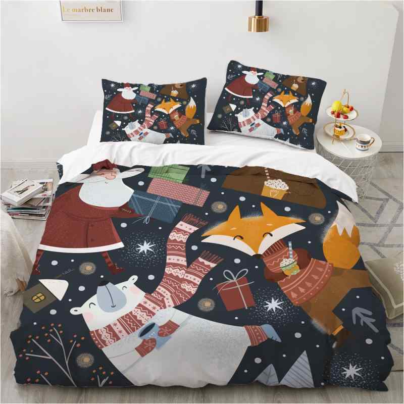 寝具セット クリスマス キャラクター かわいい 掛け布団カバー 枕カバー 3点 4点セット ポリエステル素..