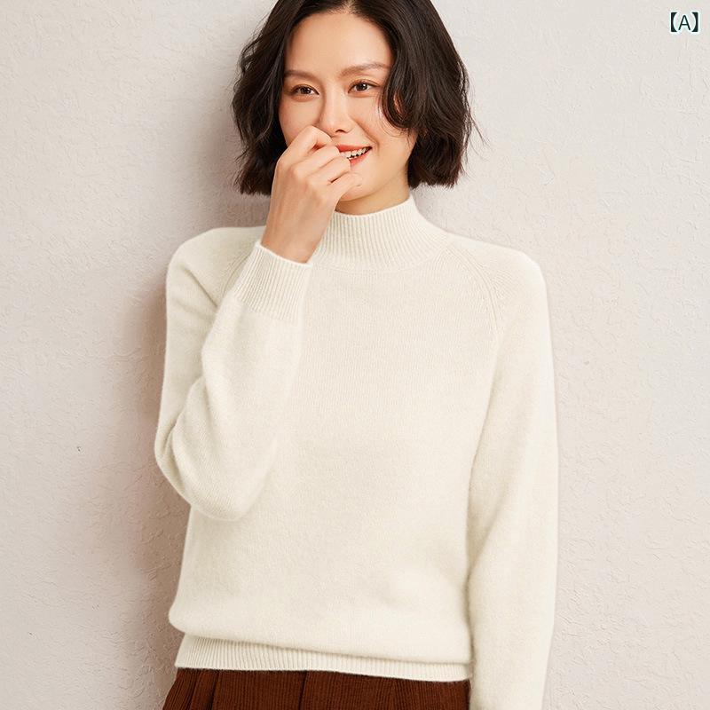 ニット レディース 秋冬 厚手 ハイネック カシミヤ ウール セーター ゆったり ルーズ トップス 上品 細..