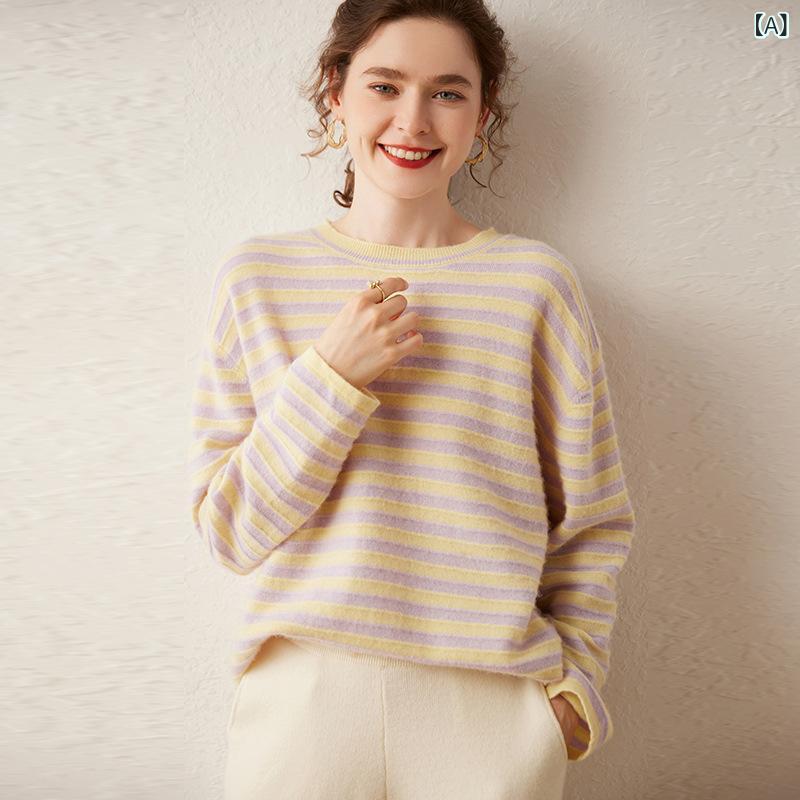 ・カテゴリ: セーター・スタイル: エレガントカジュアル・主な素材: ・着用方式: プルオーバー・ネックライン: クルーネック・袖丈: 長袖・袖の形: レギュラー・厚さ: 中厚・フィット: レギュラー・柄: ストライプ、チェック・対象性別: レディース・対象年齢層: 大人・組み合わせ: 単品・カラー展開: クリームイエロー、黒白、赤、ターコイズブラウン・サイズ: フリー