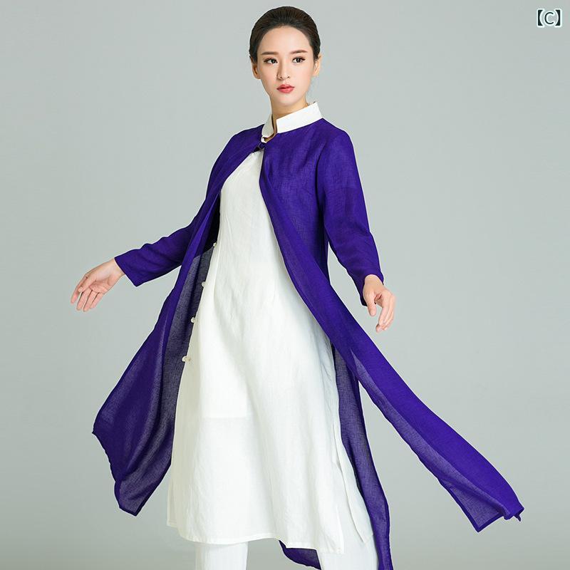太極拳服 レディース 春秋 漢服 武術衣装 練習着 コスチューム 天丝麻 民族衣装 ゆ...