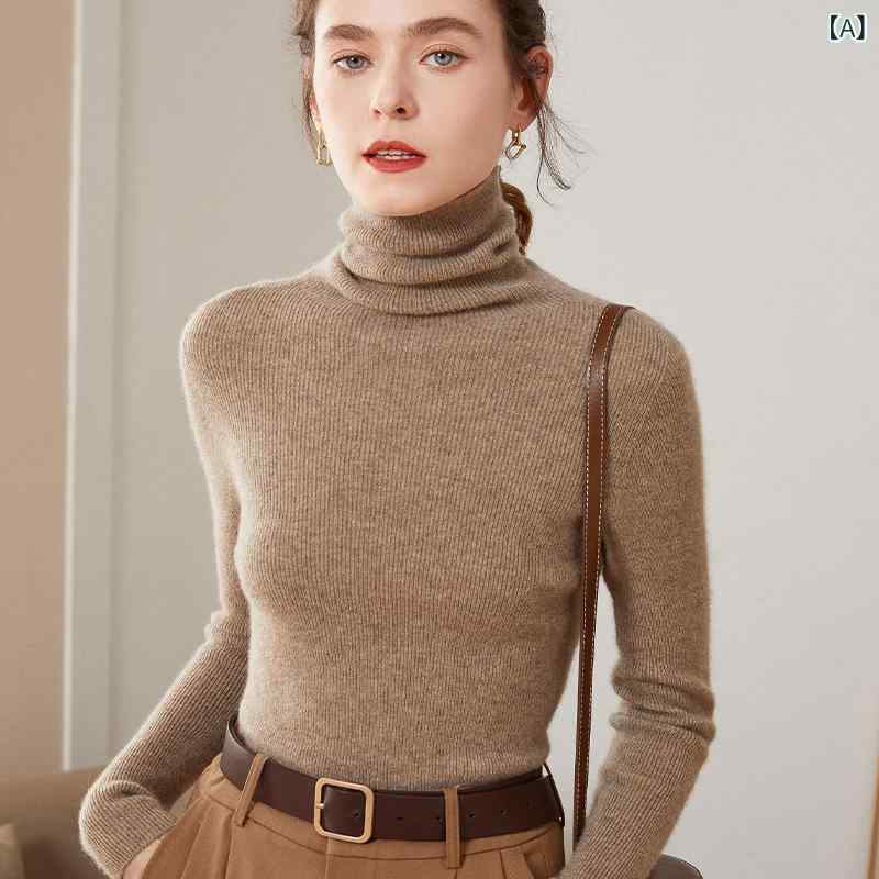 ニット レディース カシミヤ ホールガーメント セーター プルオーバー オフタートルネック スリムフィット 長袖 着痩せ 上質 高級感 エ..