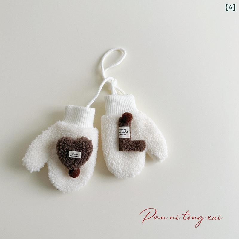 手袋 キッズ ベビー 男の子 女の子 ボア もこもこ ふわふわ 厚手 秋冬 防寒 保温 あったか かわいい 紐付き ミトン 通園 お出かけ