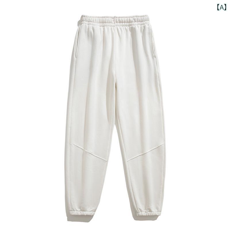 スウェットパンツ メンズ 男性用 韓国ファッション おしゃれ トレンド ジョガーパンツ 裾絞り テーパード ゆったり ルーズフィット 綿混 伸縮性 ストレッチ スポーツ カジュアル 普段使い リブヘム ロングパンツ 春夏