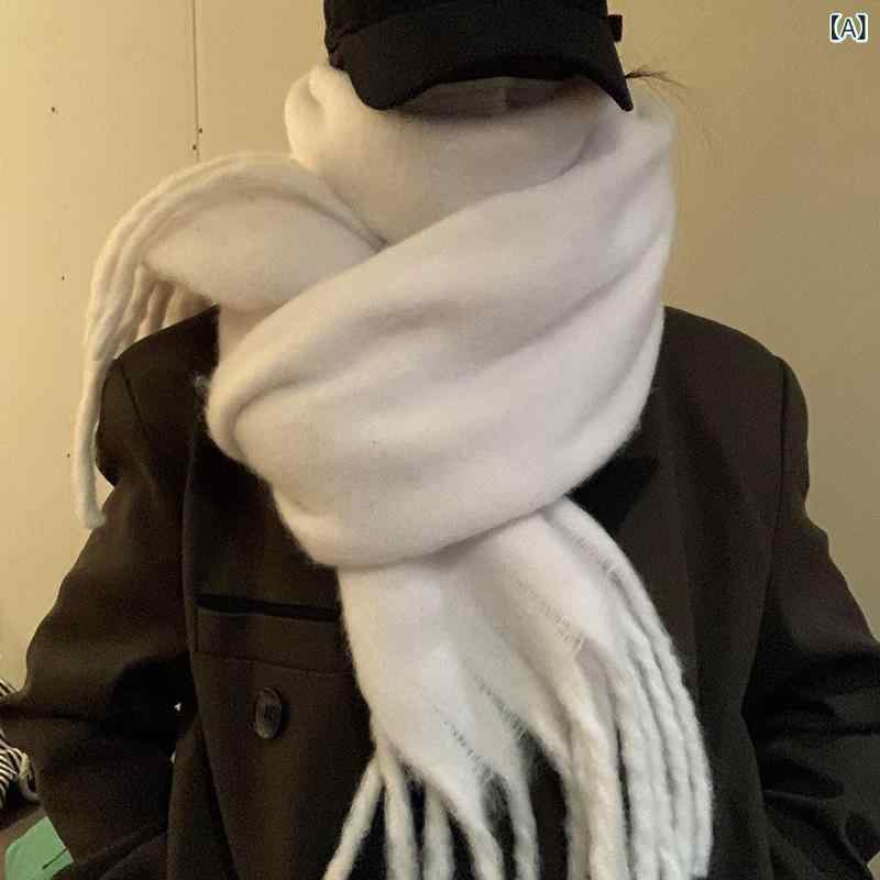 マフラー レディース 女性用 秋冬 ピンク 無地 厚手 ロング 大判 ストール ショール フリンジ付き 保温 あったか 防寒 ポリエステル 高級感 上品 エレガント シンプル カジュアル 普段使い 学生 万能