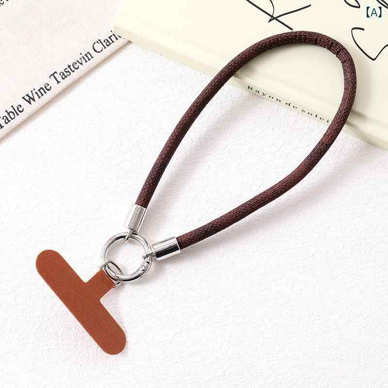 携帯アクセサリー PUレザー 高級感 おしゃれ ショート丈 リストストラップ 落下防止 多用途 スマホチャーム チェーン 豊富なカラー 通勤 カジュアル ハンドメイド